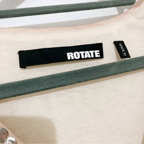 Rotate Birger Christensen Sierina Dress Silver Sequin Puff Sleeve Midi Size 6 - Picture 7 of 16